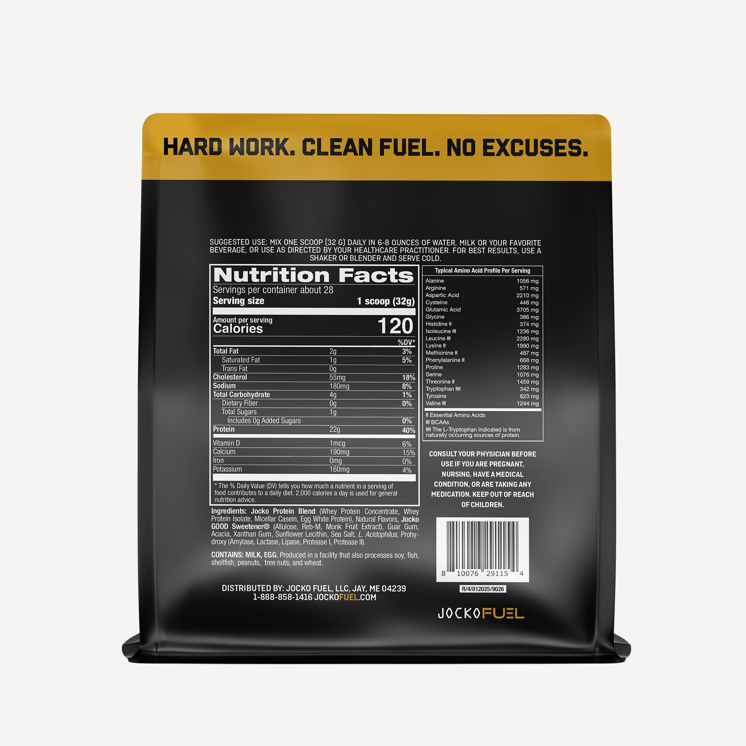 Jocko Fuel Mölk Whey Protein Powder 22g Protein - Low Sugar Monk Fruit Blend - Muscle Recovery & Growth, Packaging May Vary (28 Servings, Vanilla Milkshake)