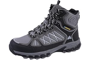 Queday Men's Hiking Boots Waterproof Outdoor Lightweight Trekking Shoes Ankle High Boots