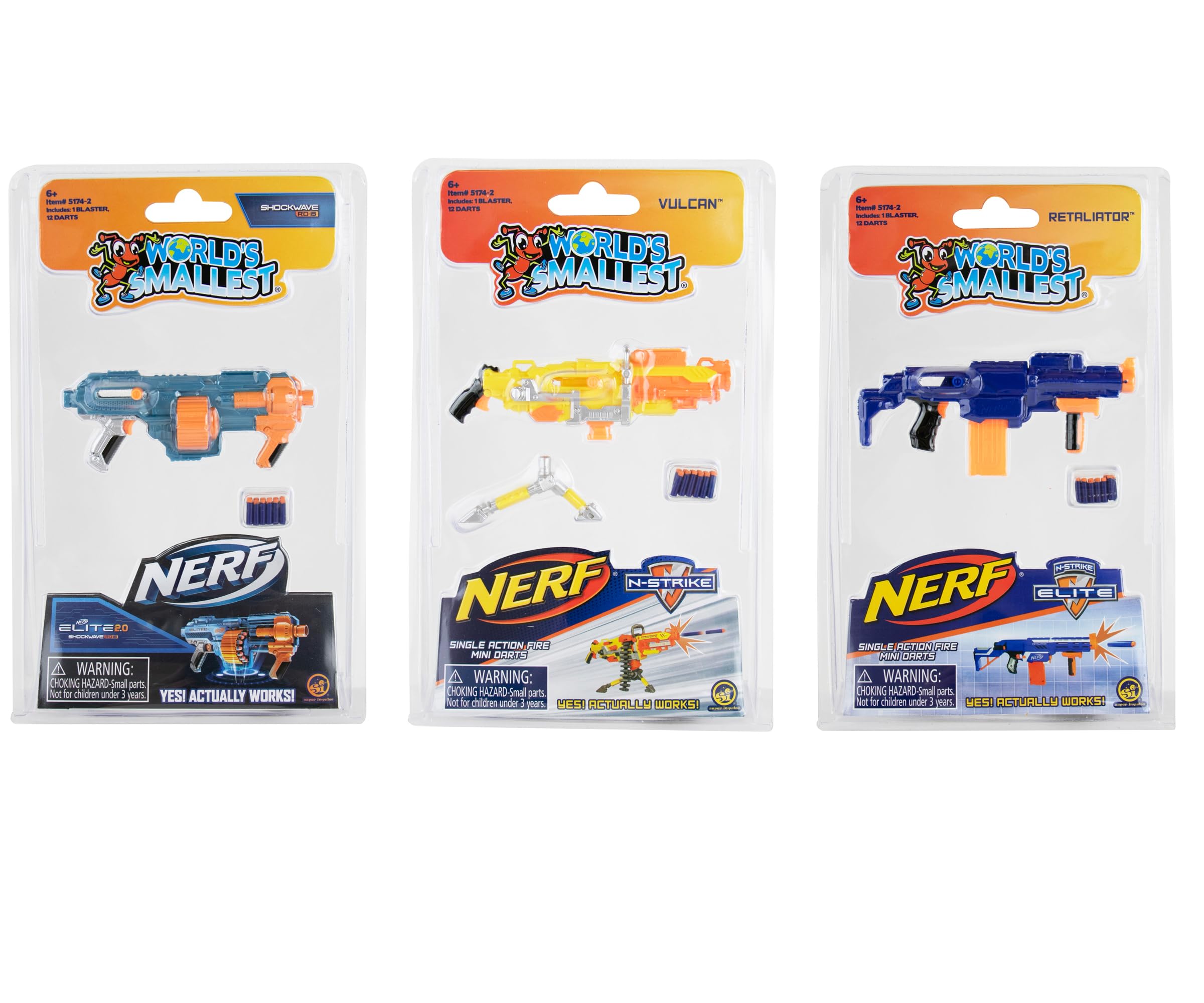 World's Smallest Nerf N-Strike Elite 2.0 Blasters