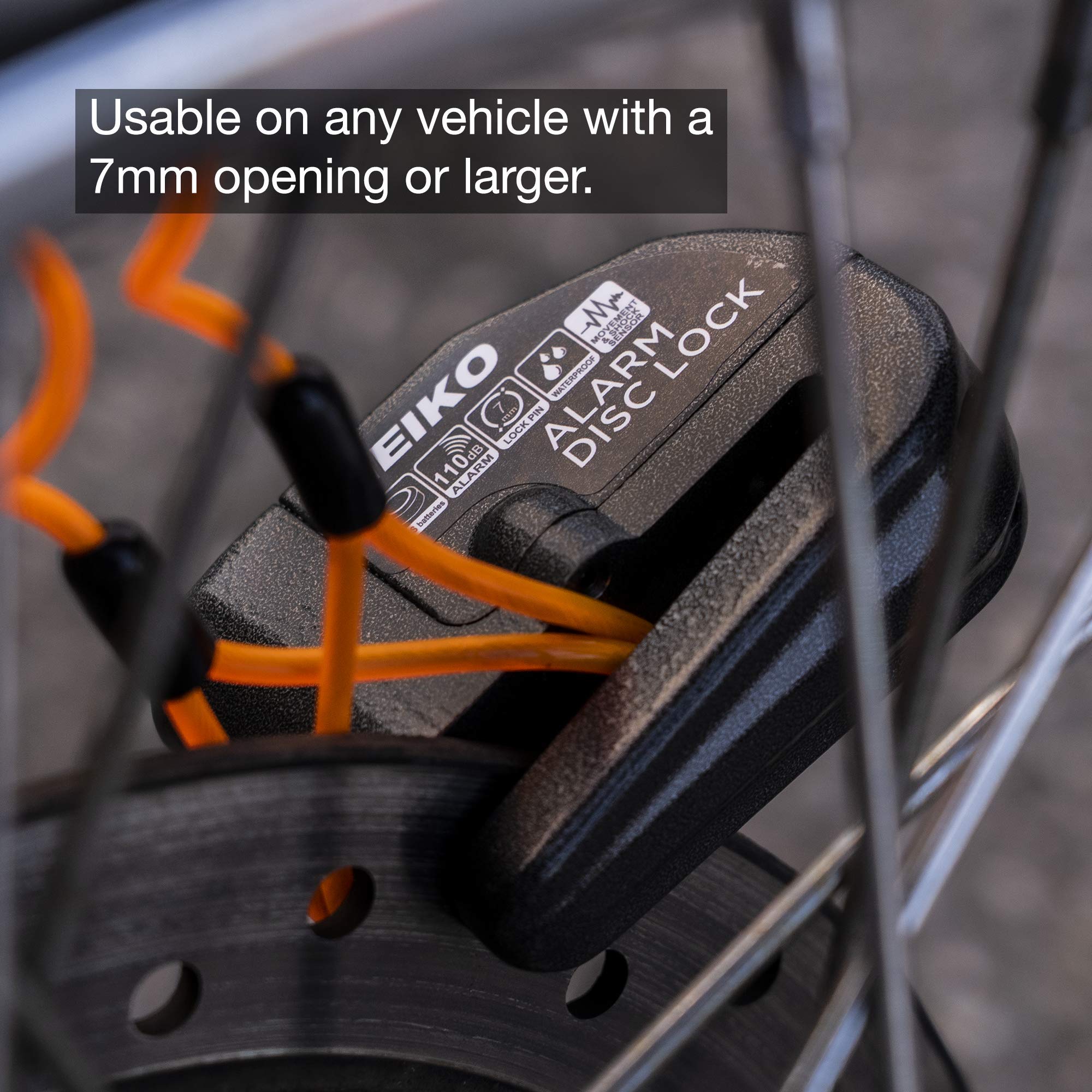 NEIKO 52908A Motorcycle Locks Anti Theft with Alarm, Motorcycle Disc Lock with Alarm, Disk Lock Anti-Theft Motion Sensor, Security Lock Brake, Universal Alarm Lock for Motorcycles, Bicycles & More