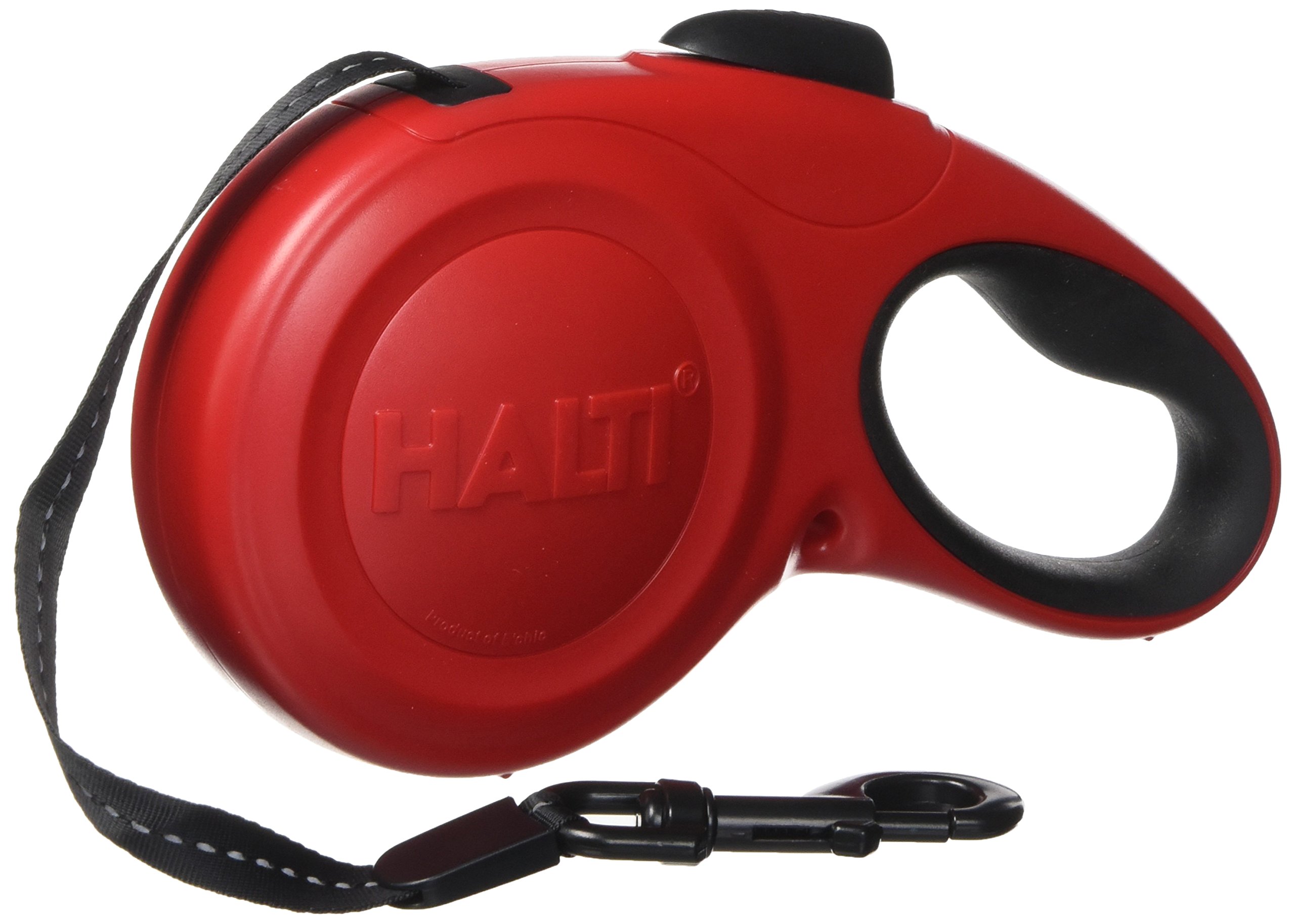 Halti Retractable Lead for Dogs, Size Large Red 3m, Strong & Reflective Extendable Leash, Soft Gel Grip Handle, Easy to Use Brake & Lock, Various Colours for Small, Medium & Large Dogs