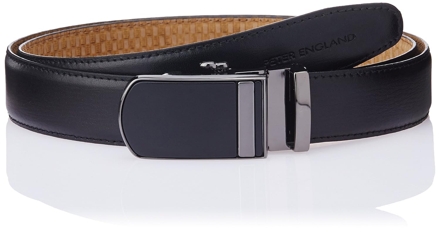 Peter England Men's leather Belt (8907411580959_Medium_Black and Brown