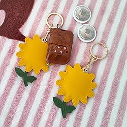 CATCH ON 2 Pack Leather Airtag Keychain Case
