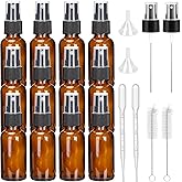 1oz Amber Glass Spray Bottle for Essential Oil, Small Empty Spray Bottle, Fine Mist Spray, Refillable for Travel, Cleaning, S