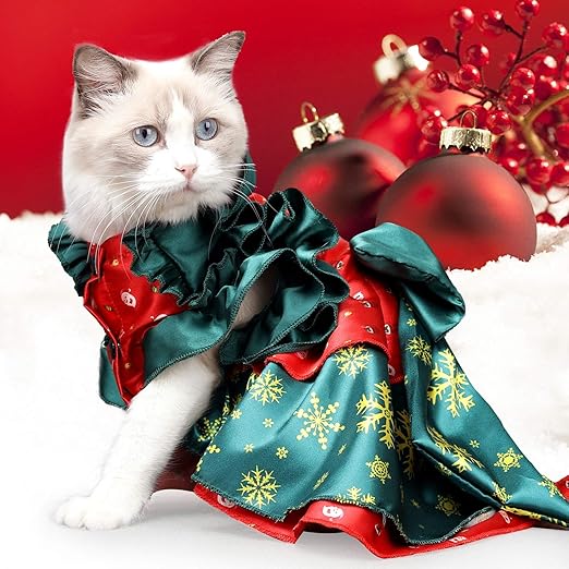 Cat Christmas Costume, Christmas Cat Dress Kitten Party
