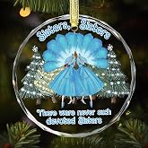 Gossby Sister Glass Christmas Ornament - White Christmas Decor from Sister - Women Best Friend - Best Friends for Life