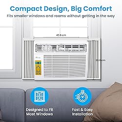 Senville 6,000 BTU Window Air Conditioner, Cools Up
