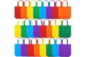 Elcoho 24 Non-woven Party Favor Bags - 9.8x9.8x3 Inch Reusable Gift Tote Bags with Handles for Wedding & Birthday Parties