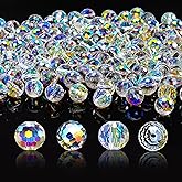 H&D HYALINE & DORA 130 Pcs Glass Beads for Jewelry Making, Crystal Beads Faceted Rondelle Briolette for DIY Crafts Necklace Wristband Earring Kit 10mm (AB Color)