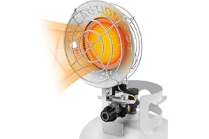 VIVOHOME 15,000 BTU Propane Tank Top Heater with Single Head, Portable Outdoor Heaters with Tip-over Switch and Shut-off Valve, Safe Patio Heaters for Camping, Garage, Fishing (Fuel not included)