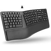 X9 Wireless Ergonomic Keyboard with Cushioned Wrist Support - Type Comfortably Longer - Wireless Split Keyboard for Laptop, PC & Chrome Computer with 110 Ergo Keys & 5ft Cable