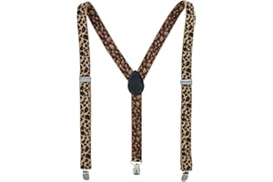 CTM® Women's Leopard Print Clip-End Suspenders, Leopard