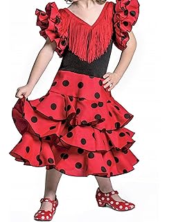 Vestido flamenco para niña rojo: Amazon.es: Ropa y accesorios