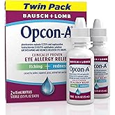 Opcon-A Allergy Eye Drops, Antihistamine and Redness Relief for Itchy, Red Eyes, Soothes Irritation from Pollen, Ragweed, Grass, Animal Hair and Dander Clinically Proven Formula, 0.5 Fl Oz (Pack of 2)