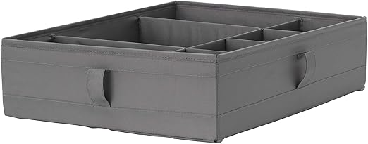 MBI - Caja con Compartimentos (44 x 34 x 11 cm), Color Gris Oscuro: Amazon.es: Hogar