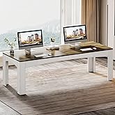 Tribesigns 78.74-Inch 2-Person Desk, Extra Long Computer Desk for Two People, Wooden Large Double Desk Work Study Writing Des
