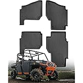 DiffCar® Floor Mats for Polaris Ranger XP 1000 Crew 2019-2025 (Fit 4-Door 6-Seat Only), All Weather TPE for Ranger 1000XP Car Accessories (Not for Under-seat Subwoofer/Ride Command), Black Floor Liner