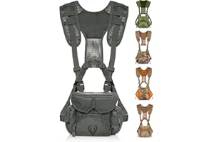 Boundless Performance Binocular Harness Chest Pack - Our Bino harness case is great for hunting, hiking, and shooting - Bino straps secure your binoculars - holds rangefinders, bullets, gear - Gray