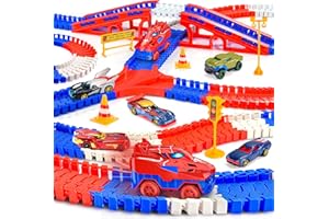 Aetyni Toys for Boys 4-6: 251 PCS Race Track Set with 5 Alloy Cars Toys for 3 4 5 6 Year Old Boys Car Tracks for Kids Toddler Boys Age 3-5 4-6 6-8 Birthday Gifts