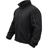 TACVASEN Men's Fleece Jacket Full Zip Winter Lightweight Tactical Jackets Outdoor Hiking Coats with Pockets