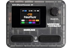 SONICAKE Pocket Master Guitar Bass Amp Modeling IR Cabinets Simulation Multi-Effects with Stereo OTG USB Audio Interface BT A