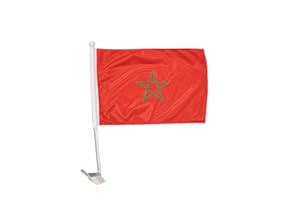 MOROCCO Country Heavy Duty Car Flag 12"X 18" With Stick .. New