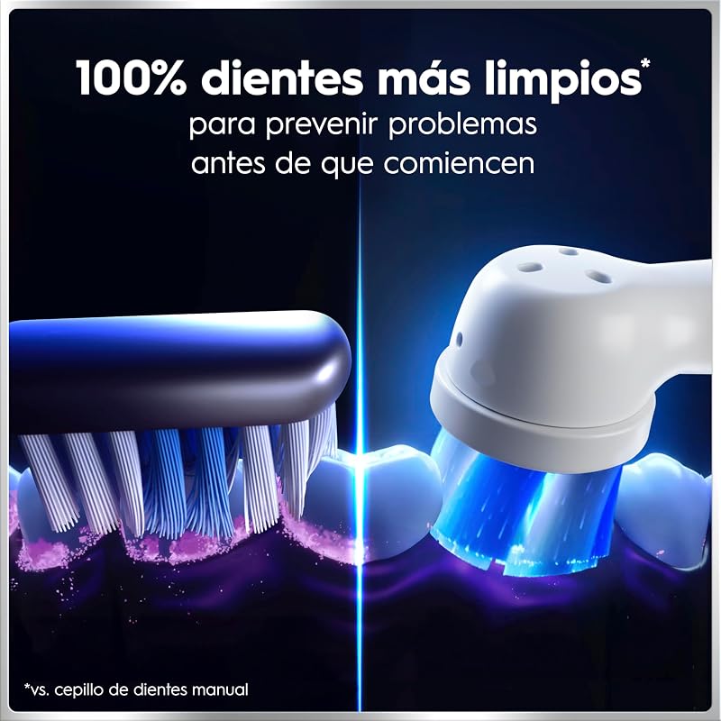 Escova de dentes elétrica oral-b io 6 cinza, 3 cabeças, 1 estojo de viagem, projetada por braun