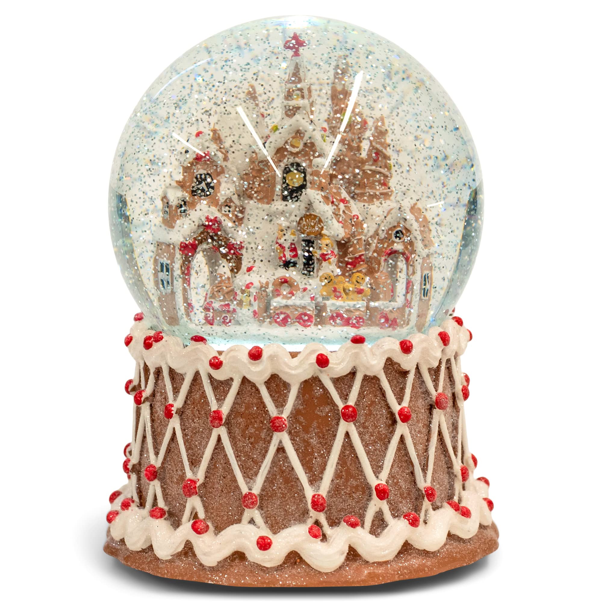 Photo 1 of RAZ Imports 2022 Holiday Water Lanterns 7" Gingerbread Town Lighted Swirling Glitter Water Globe