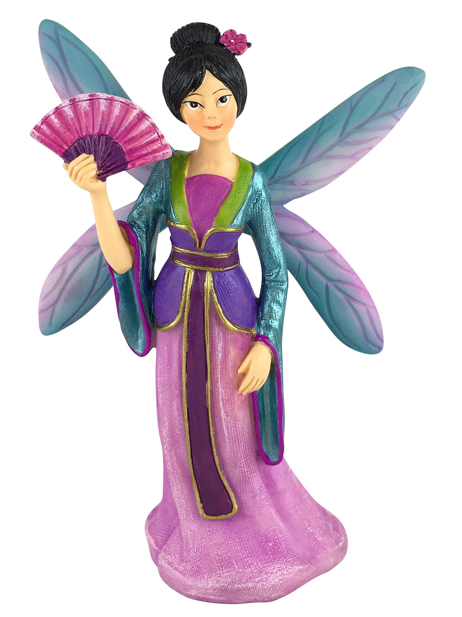 GlitZGlam Fairy Kai the Beautiful Asia Miniature Fairy for your Fairy Garden/Miniature Garden