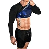 FUXERT Sauna Shirt for Men Long Sleeve Sauna Suit Heat Trapping Workout Shirts Sweat Enhance Vest for Workout Sports