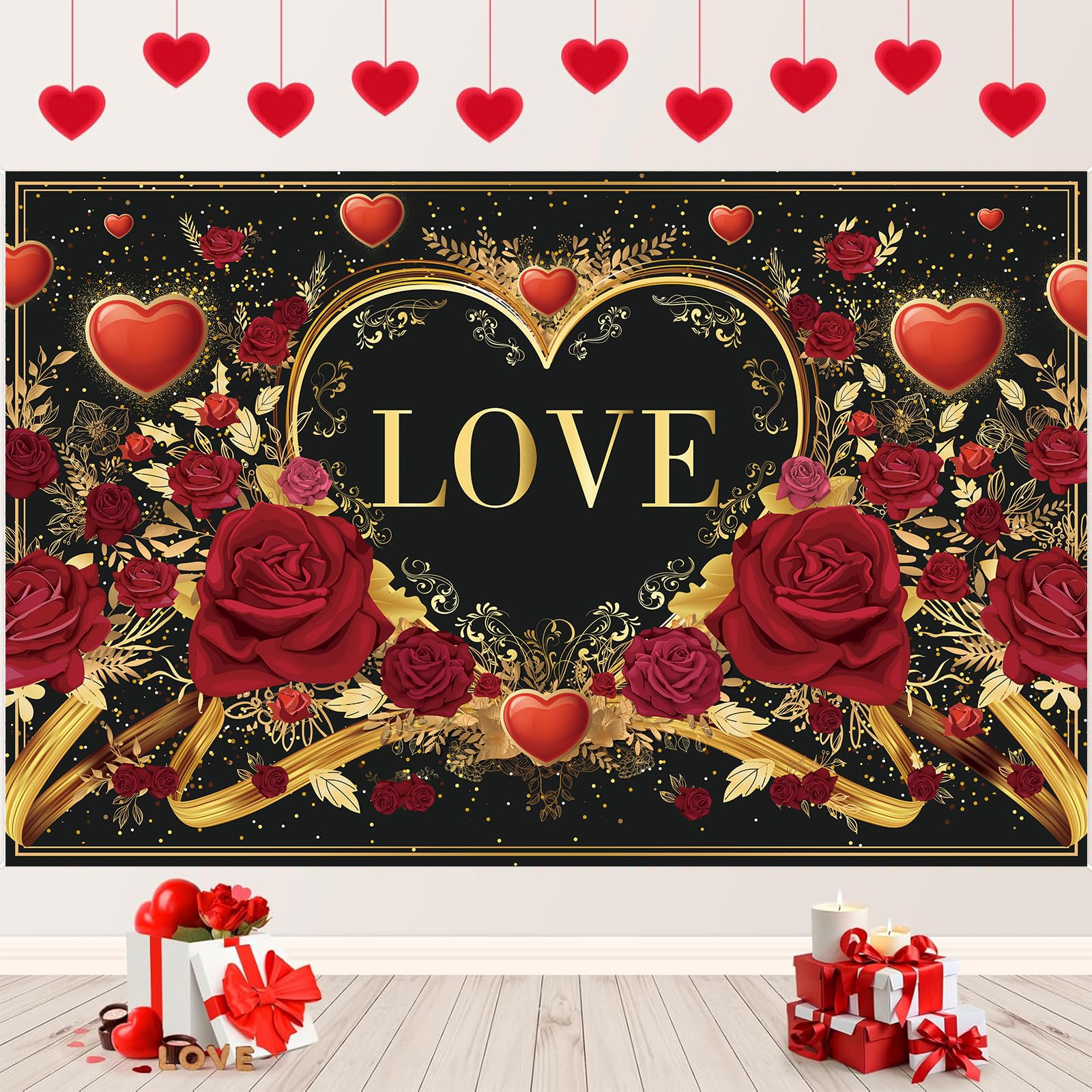 Valentines Day Decorations – Valentines Day Backdrop and Banner for Party, Office, Classroom, and Home Décor