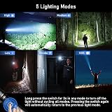 Blukar Rechargeable Flashlight, Ultra Bright LED, 5 Modes, 5000mAh, IP67 view 4