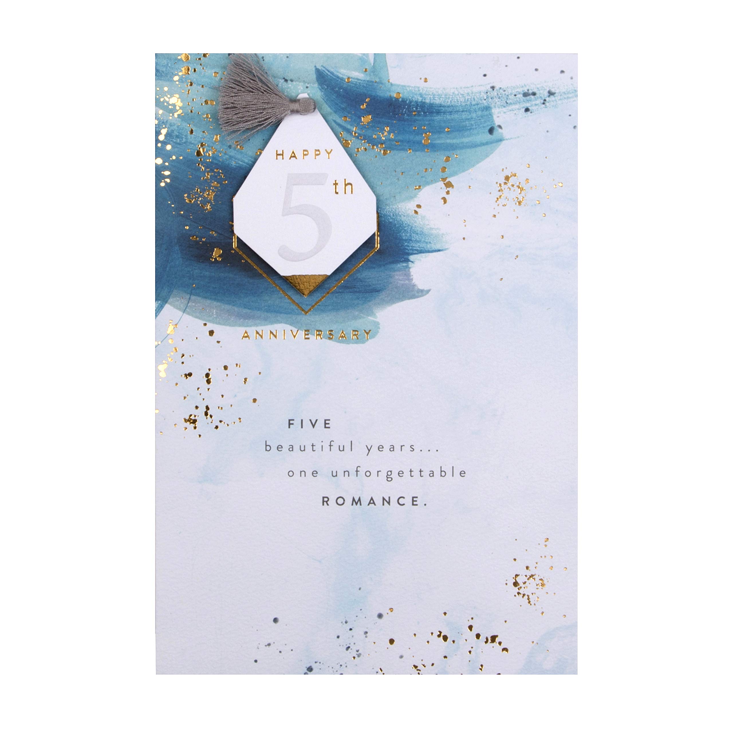 Hallmark 5th Wedding Anniversary Card - 3D Tag Design