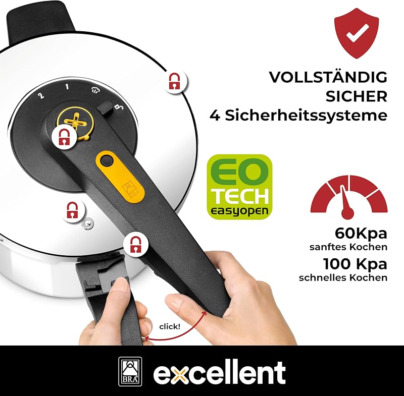 Excellent | 7-Liter-Schnellkochtopf mit einfachem Öffnen