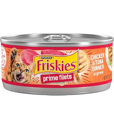 Amazon.com : Purina Friskies Prime Filets With Ocean Whitefish and Tuna in  Sauce High Protein Wet Cat Food - (Pack of 24) 5.5 oz. Cans : Canned Wet  Pet Food : Pet Supplies