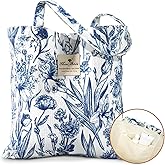 Miss Adola Aesthetic Cotton Tote Bag for Women - Reusable Shoulder Bag with Buckle Fabric Bag for Gym, Travel, Work