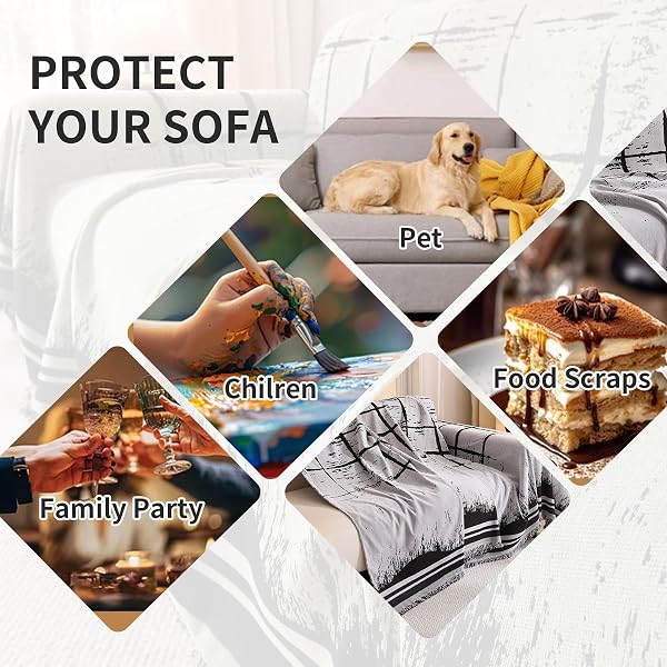 AKPGQ BOHO ANTI-SLIP COUCH COVER SOFT PET-FRIENDLY SOFA COVER FOR DOG CHENILLE COUCH COVER MULTI-USE FURNITURE PROTECTOR COVER WASHABLE (LIUGUANG-BROWN, 71″*118″)