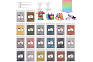YRYM HT Tie Dye Powder Refills 400g - 20 Vibrant Colors Permanent for Tie Dyeing, Easy to Use & Non-Toxic Tie Dye Powder Bulk for Kids Adults