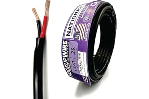NATIONAL WIRE&CABLE NATIONAL Wire & Cable – 12 AWG 2-Conductor Premium Copper Wire, 25 ft, Stranded | Made in USA, Heavy-Duty Flexible Jacket | Automotive, Solar, Home, RV, Indoor and Outdoor Use