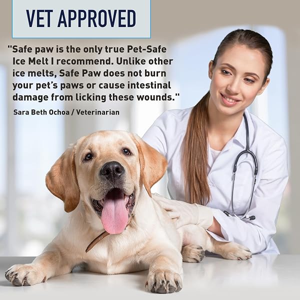 SAFE PAW ICE MELT – PET & KID FRIENDLY, SALT-FREE & CHLORIDE-FREE, SAFE FOR CONCRETE, DRIVEWAYS & SIDEWALKS | LONG-LASTING & FAST- SNOW & ICE MELTER FOR WINTER USE – 3X LONGER EFFECT