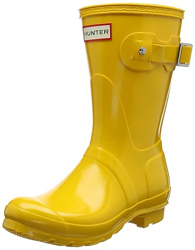 short yellow hunter rain boots