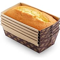 OJelay Paper Loaf Pan For Baking, 6x3" Mini Bread Loaf Pan 5pcs Disposable Bread Baking Pan