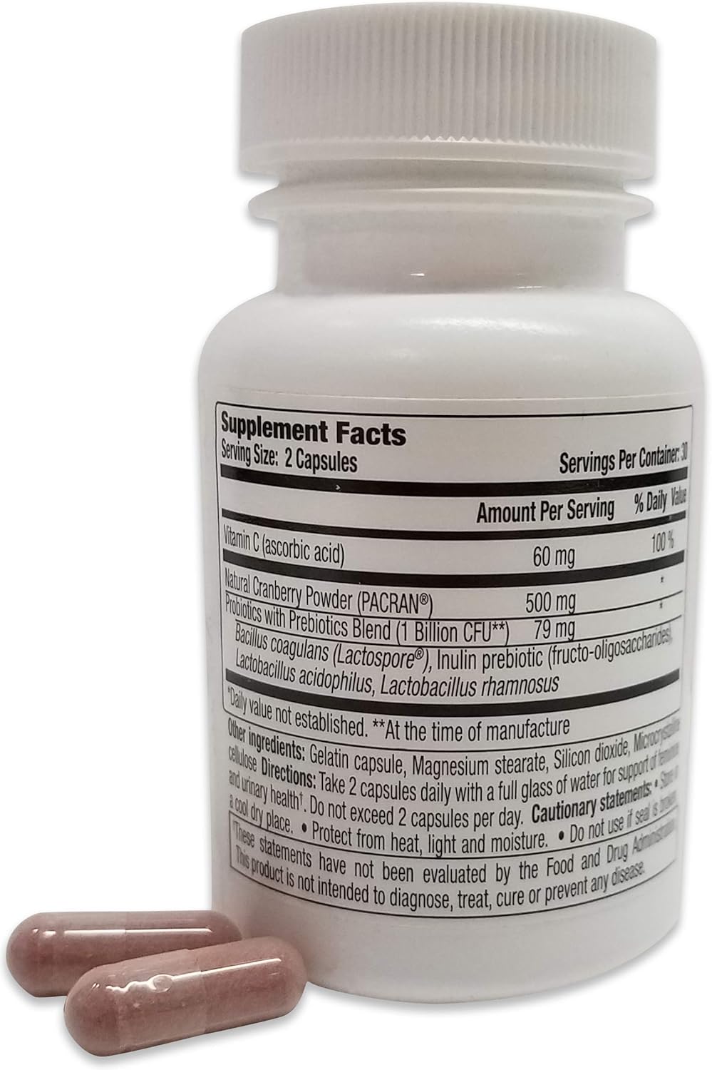vH essentials Probiotics with Prebiotics and Cranberry Feminine Health Supplement - 60 Capsules: Kitchen & Dining