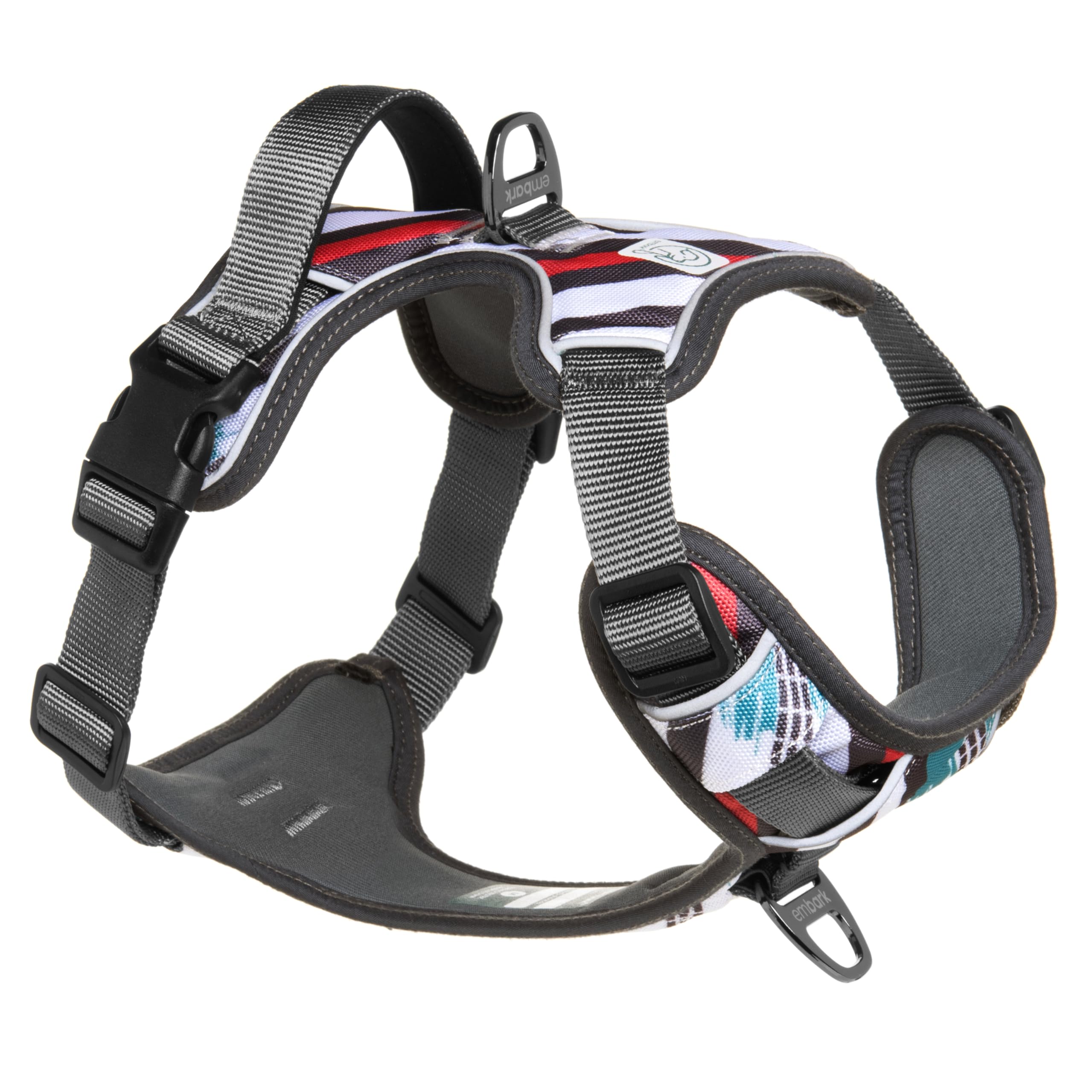 Embark Urban Dog Harness, Easy On and Off with Front and Back Leash Attachments & Control Handle - No Pull Training, Size Adjustable and Non Choke (XL, Maverick)