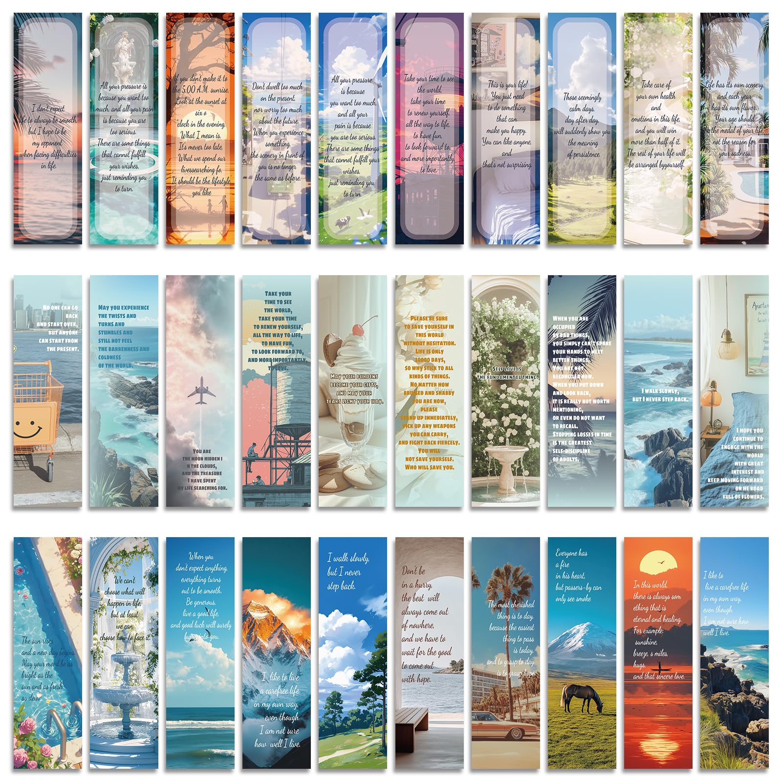 Photo 1 of 60 PCS Travel Bookmarks for Reading Kids, Novelty Bookmarks for Kids Teens Adults Students School Office Home,30 Styles