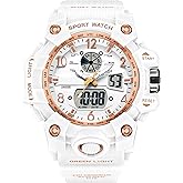 findtime Women’s Digital Watch Waterproof Sport Watch Analog Wristwatch Military Tactical Watches LED Luminous Alarm Stopwatch Dual Time Wrist Watches