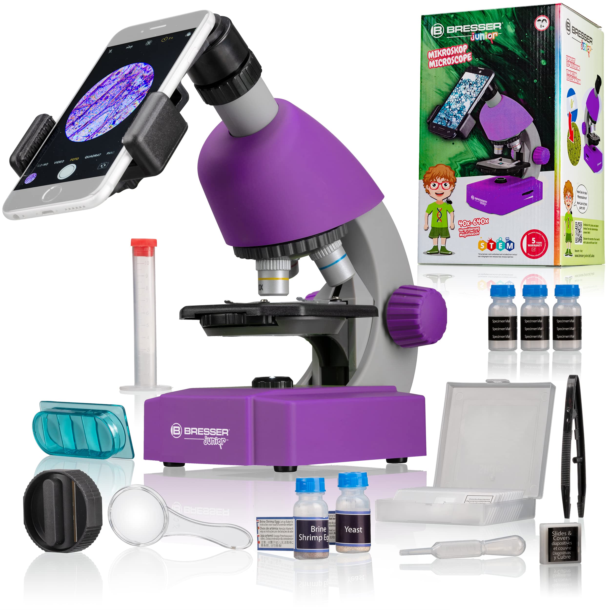 Bresser Junior Microscope 40-640x - Violet