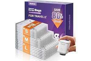 Nicetree 18 Pack Wireless Vacuum Storage Bags with Rechargeable Pump, 20/24/28 Inch Vacuum Seal Bags for Travel & Seasonal Cl