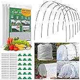 Plant Covers Freeze Protection Kit, 10 x 30 FT 1.23 Oz/yd² Frost Blanket Garden Hoops Kit for Winter, 36 Hoop, Reusable Greenhouse Bed Covers Tunnel, Snow Pest Protection for Outdoor Plant Raised Bed