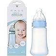 aMACEing Zero Leak Baby Bottle with Anti-Colic Vent and Variable Flow, Leak-Proof 7oz (Blue)